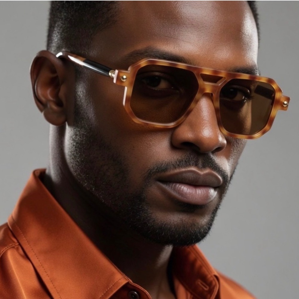 Mens Sunglasses Tortoise Shell Retro Square Frame Hip Hop Cholo Rapper Shades‎